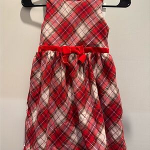 H&M Red and White Plaid Kids Dress with Bow